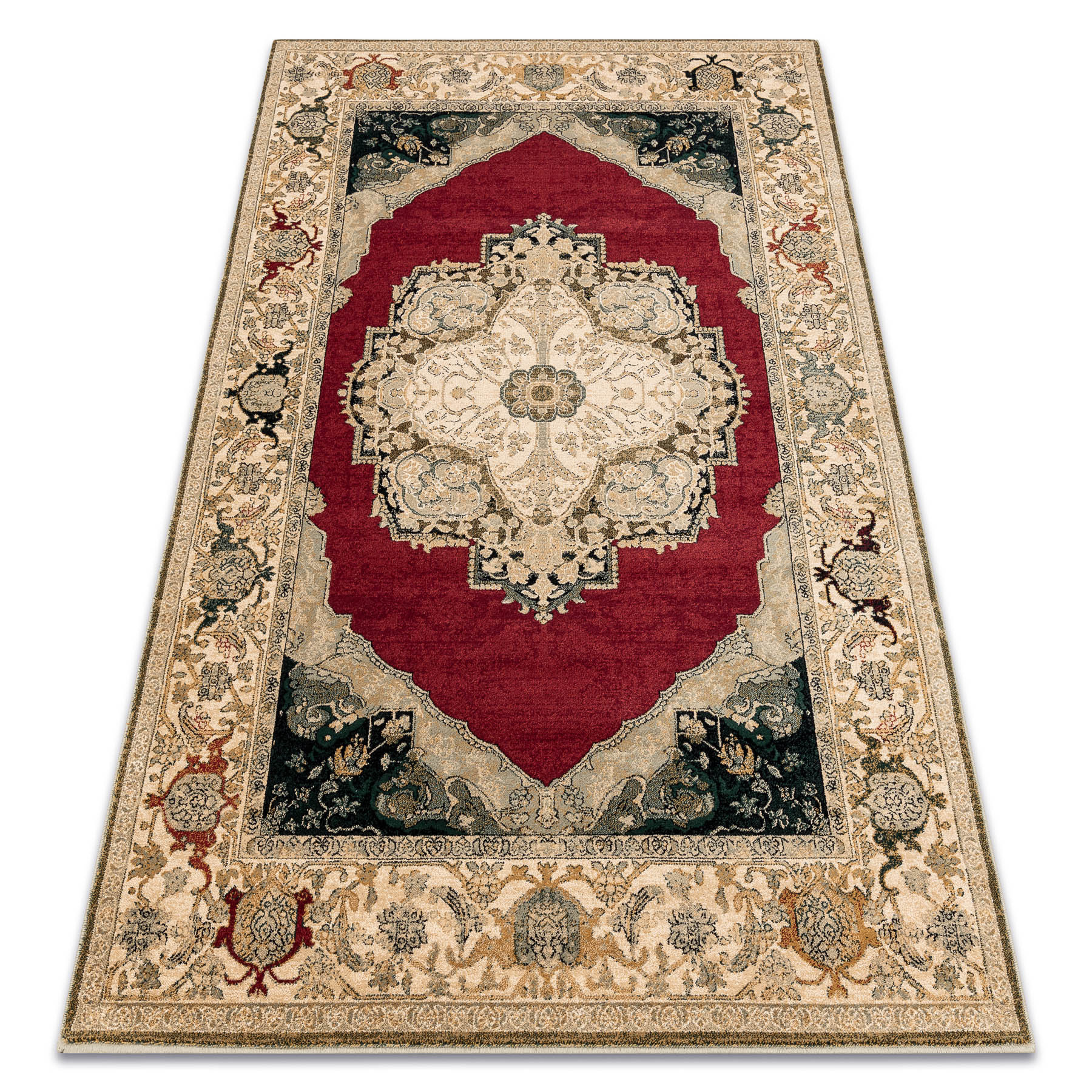 Dywan wełniany POLONIA Palazzo velvet rozeta czerwony 170x235 cm