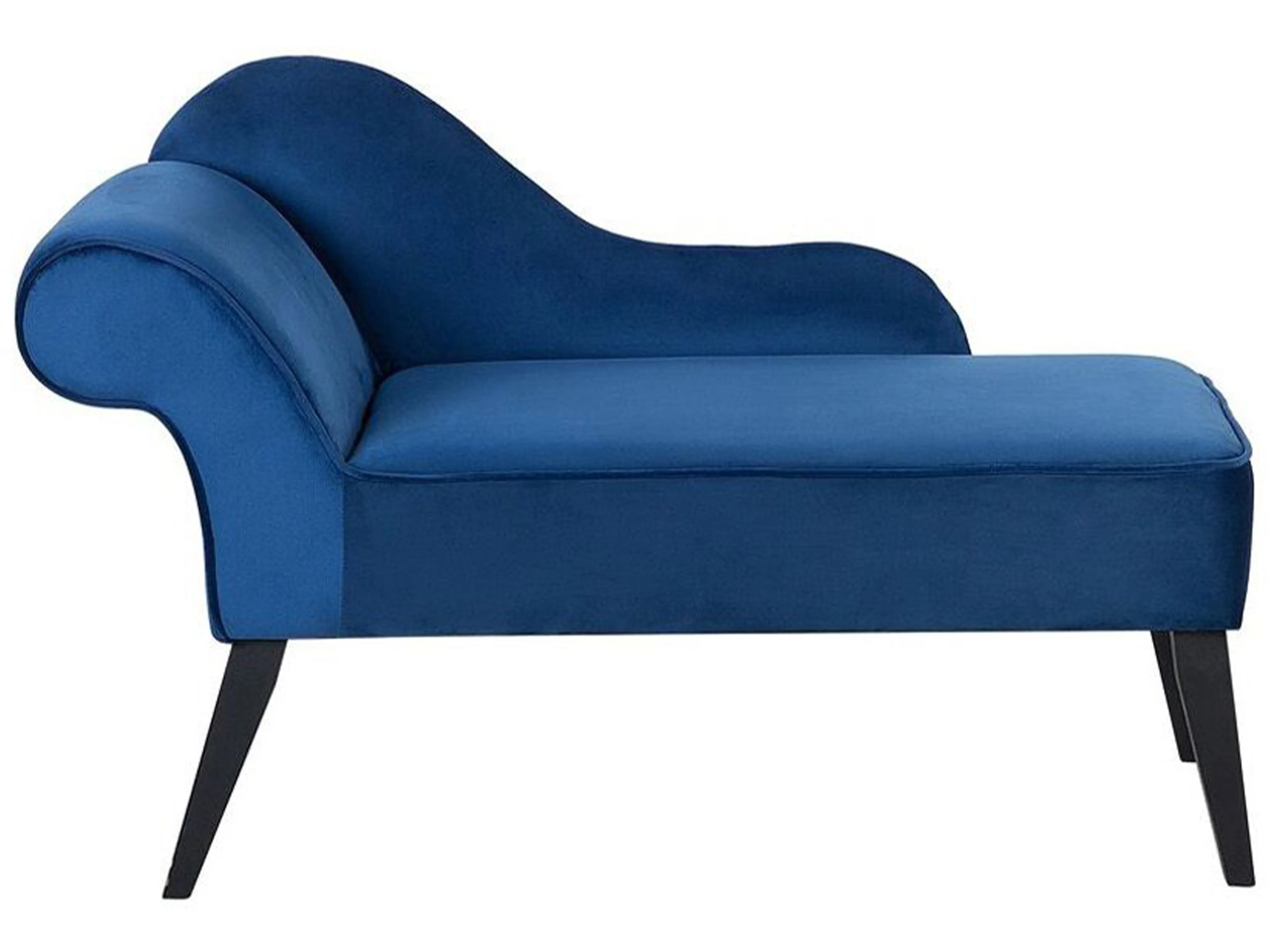Left-Hand Chaise Longue BIARRITZ Velvet Navy Blue