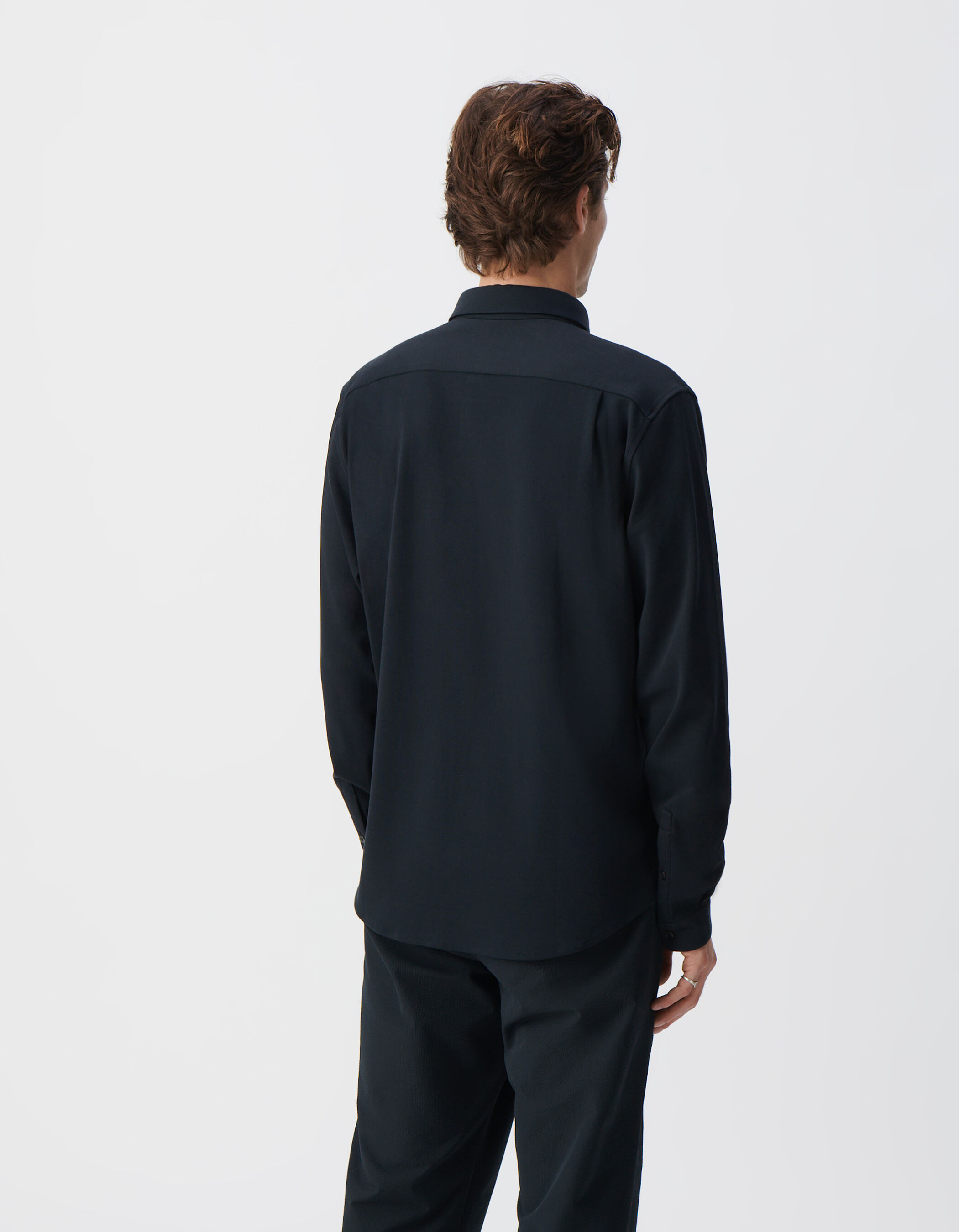 Chemise REGULAR marine manches longues Interlock Homme