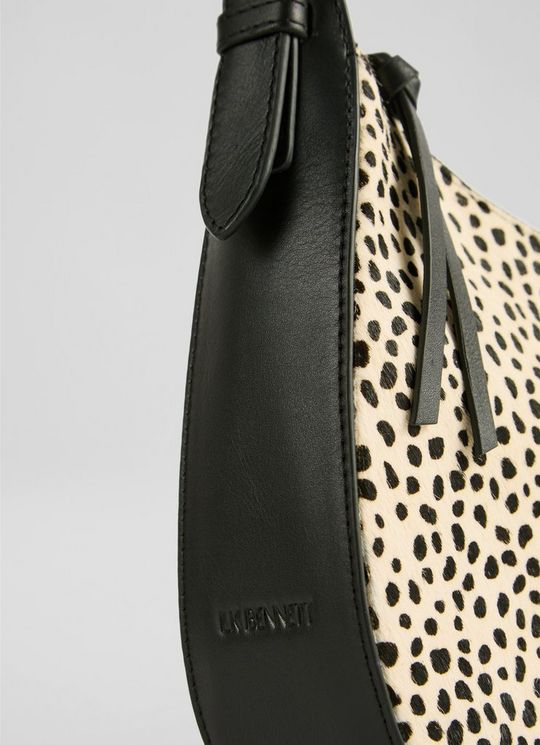 Milo Crescent Dalmatian Print Leather Shoulder Bag