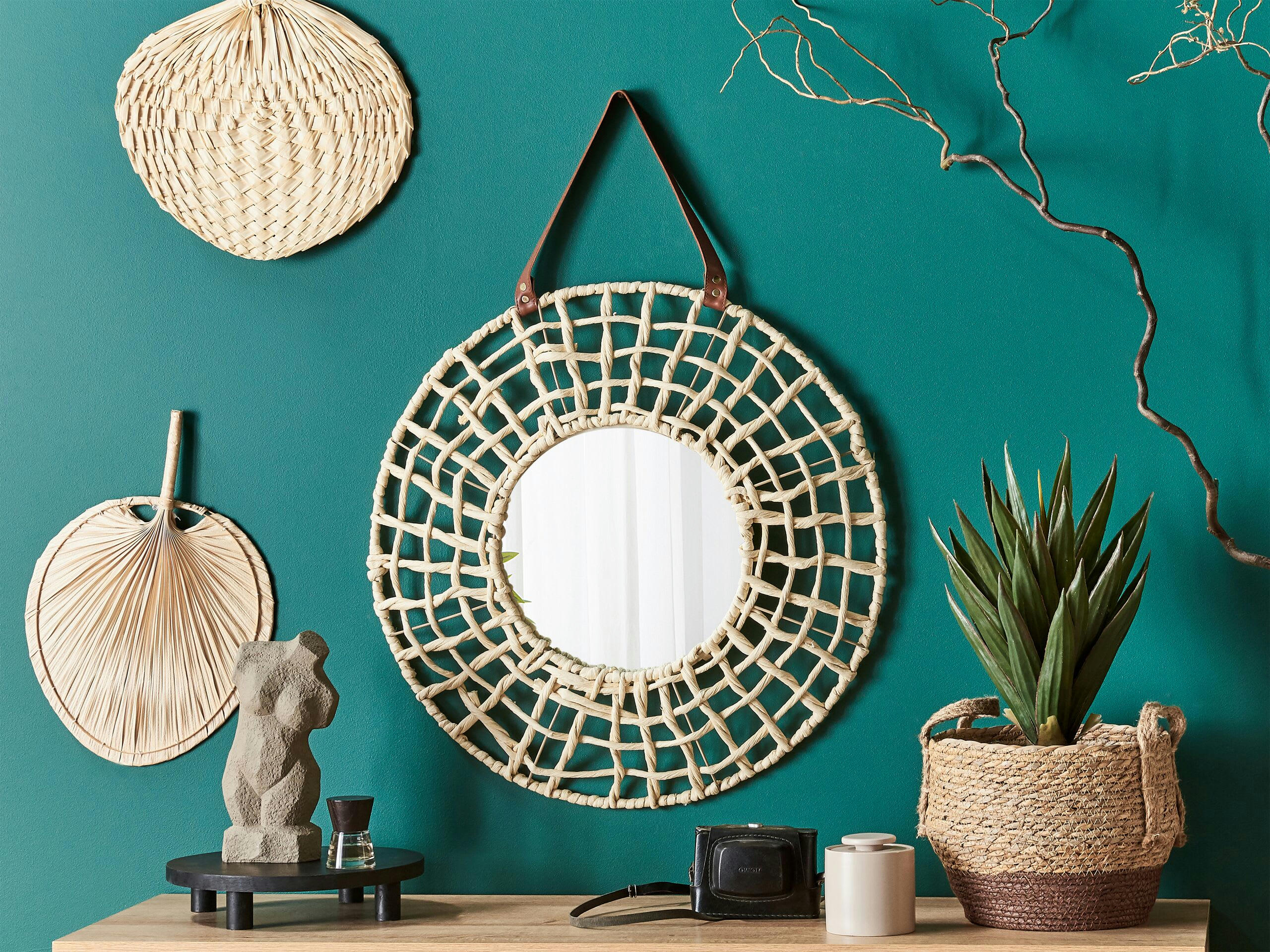 PALACI - Miroir en corde en papier naturel 60x60