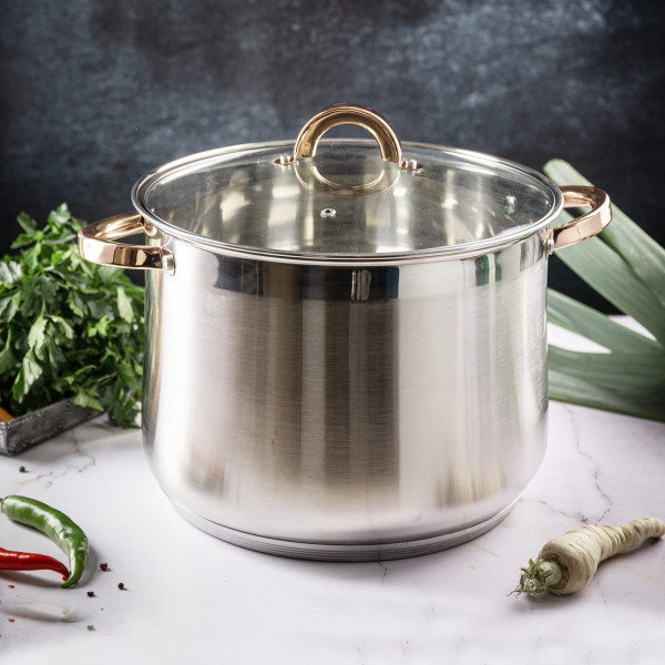 Garnek stalowy gastronomiczny duży 7L 22cm indukcja Rose Gold KLAUSBERG
