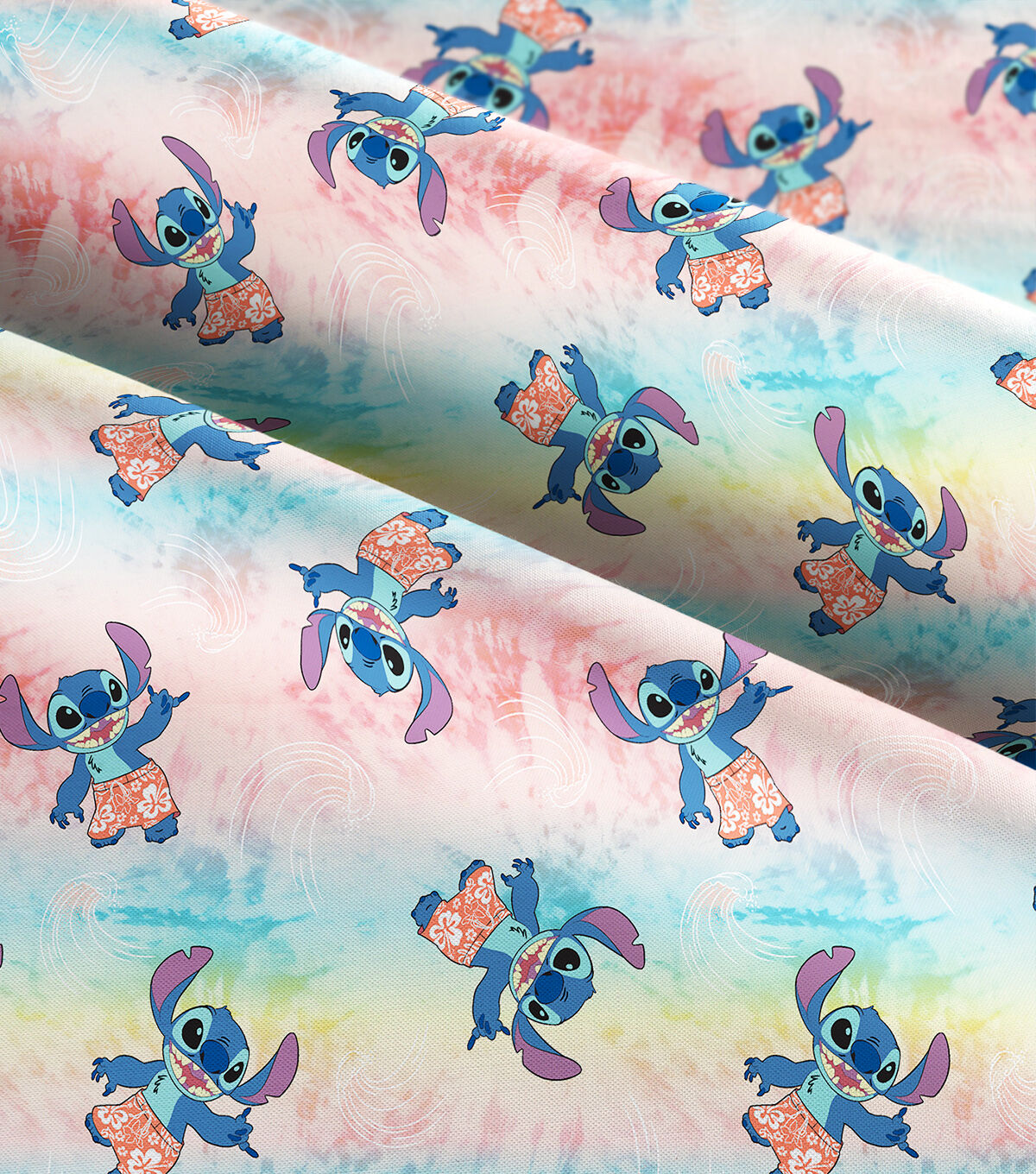 Disney Stitch Tie Dye Wave Cotton Fabric