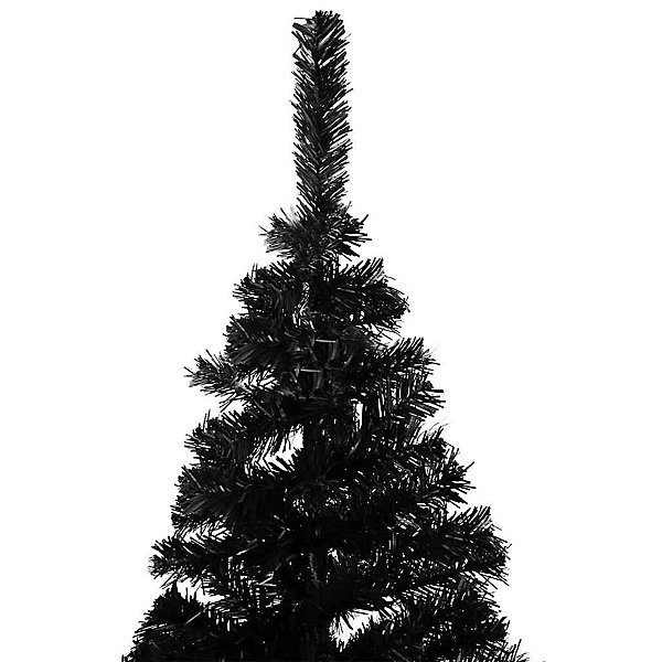 Arbre de Noël artificiel pré-éclairé et boules noir 150 cm PVC vidaXL
