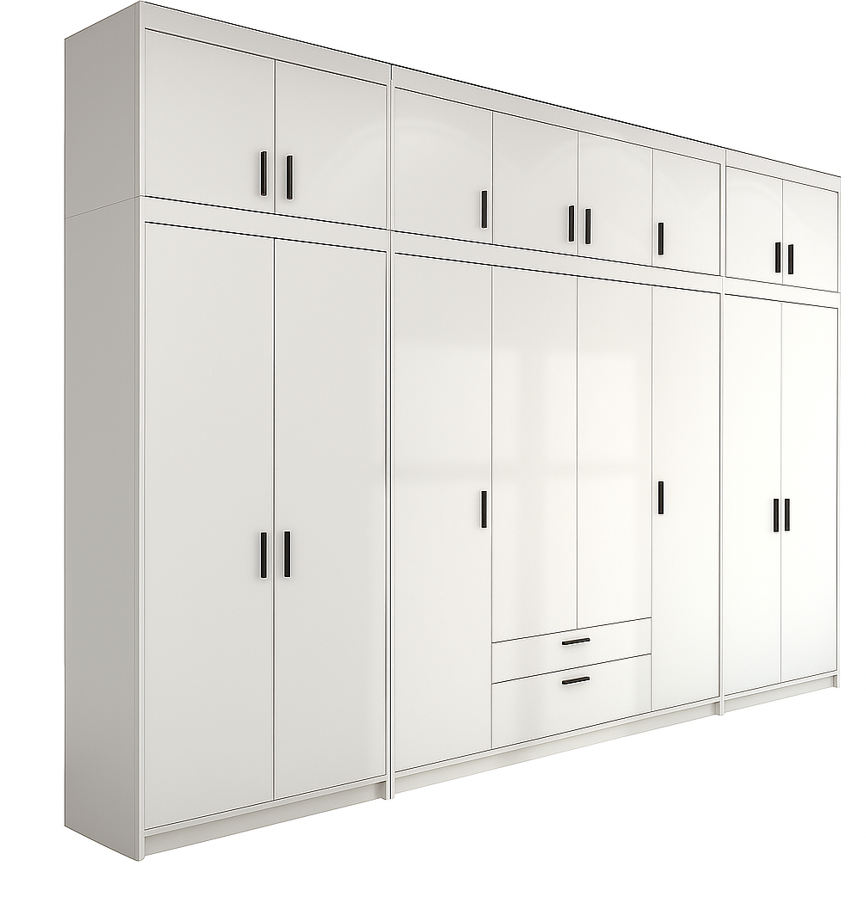 Biała Duża Szafa Garderoba 400cm Nadstawki Modułowa 3 kolory lp