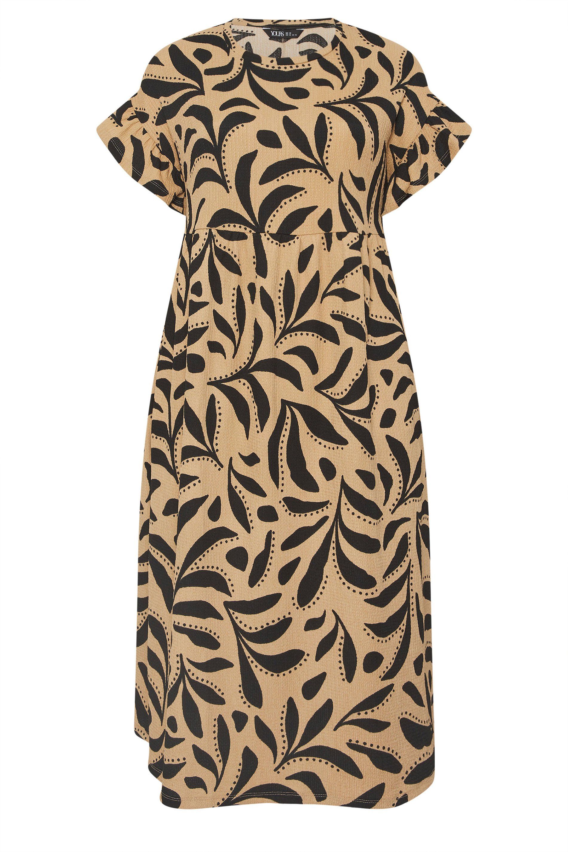 Yours Abstract Frill Sleeve Maxi Dress