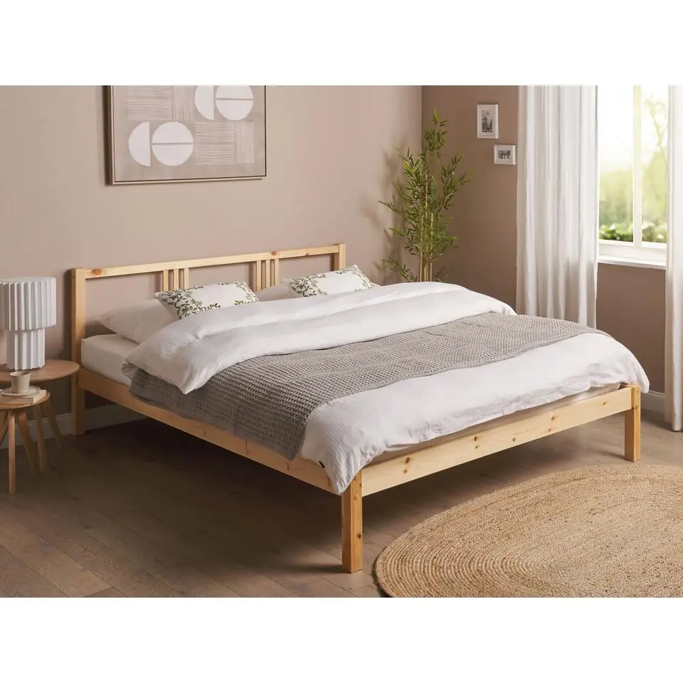 VANNES - Bed - Lichthout - 160 x 200 cm - Dennenhout