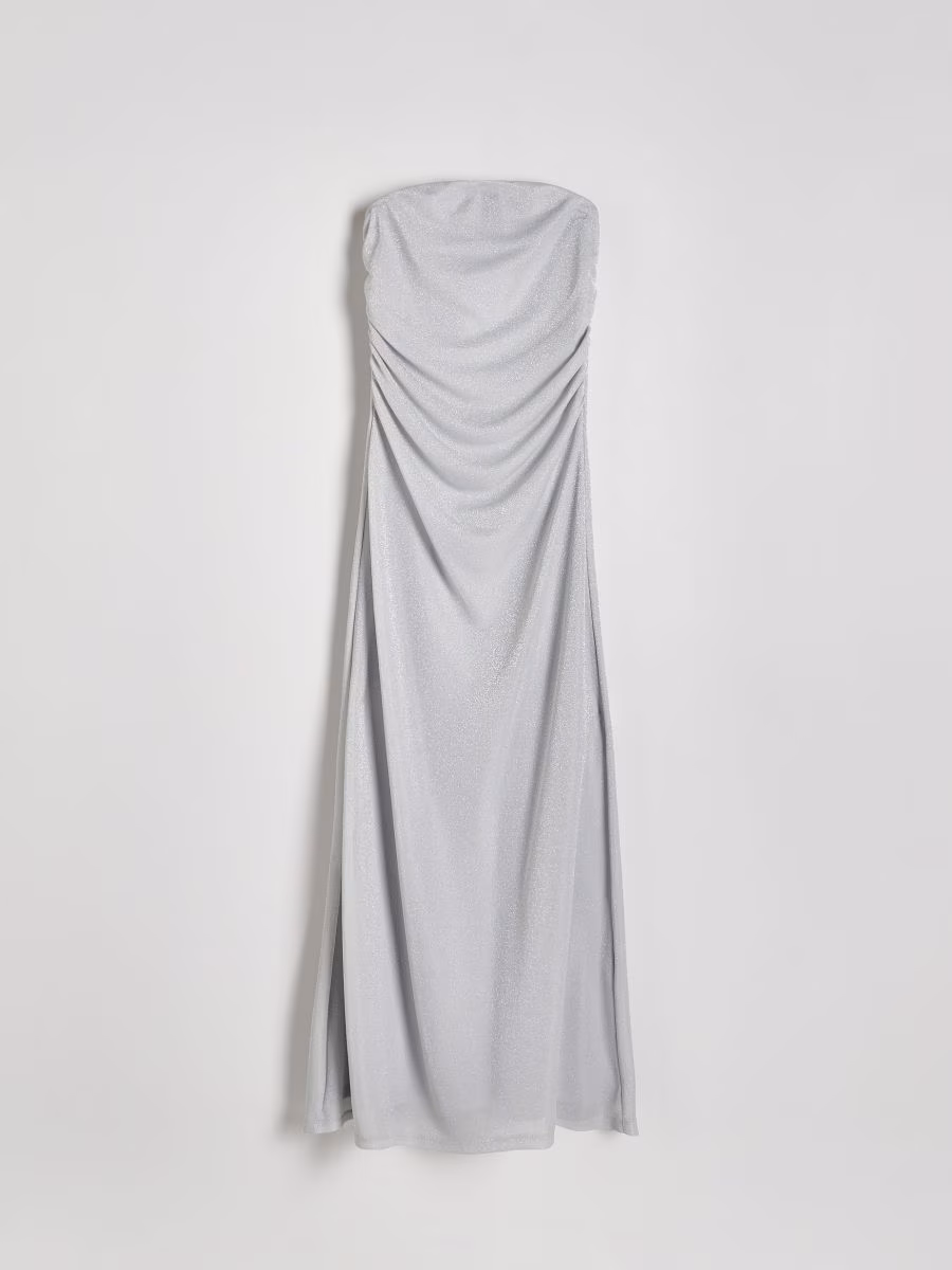 Jersey Maxi Dress With Metallic Sheen