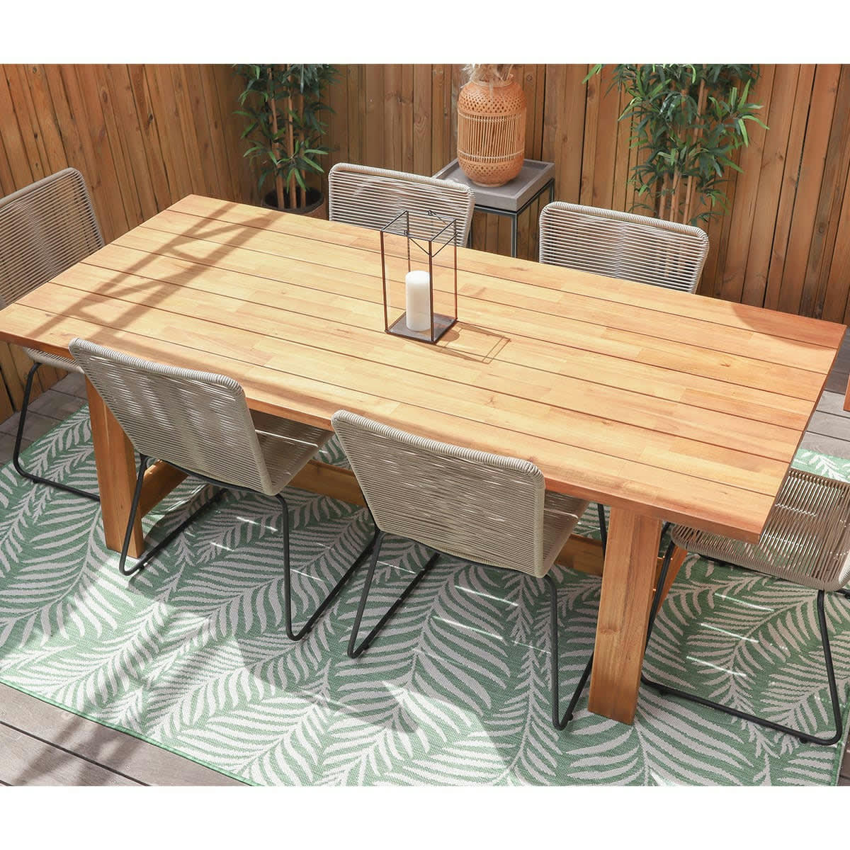 LAGUNA - Table de jardin en bois massif 6 à 8 personnes 220 cm