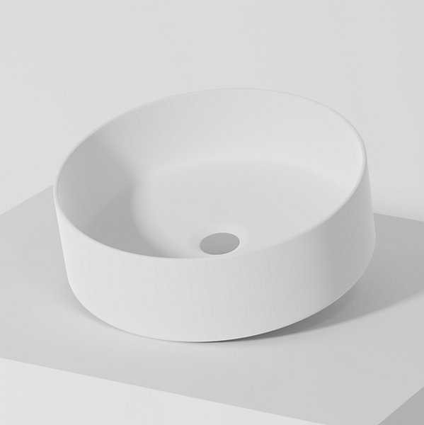 Lavabo à poser CILIN céramique 36x12x36 cm blanc mat