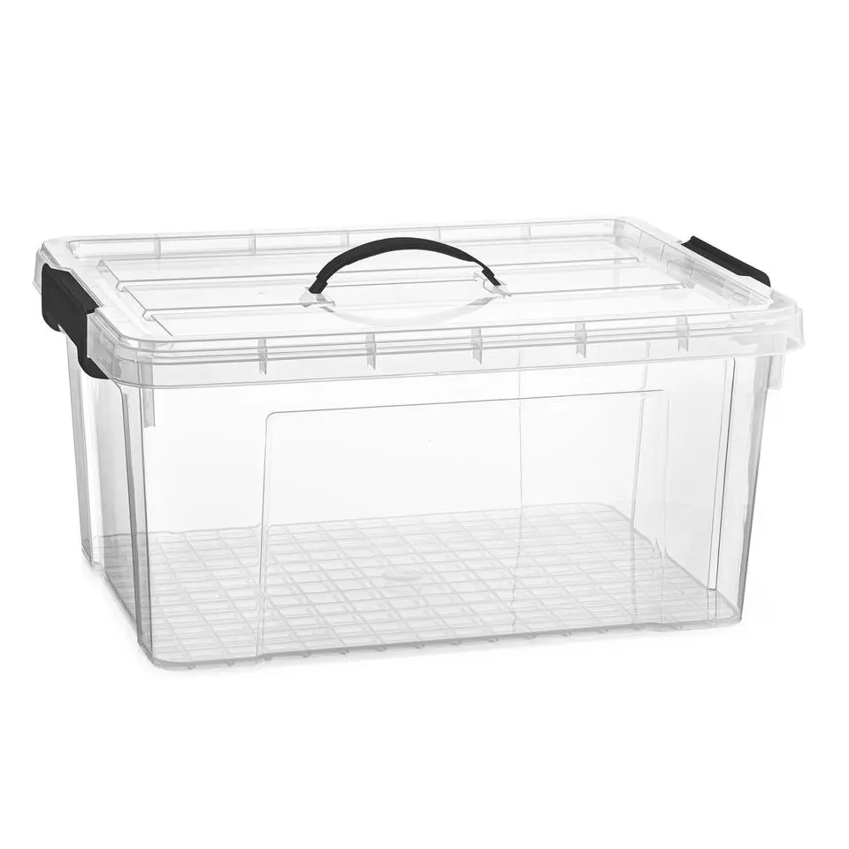 Plasticforte Opbergbox met deksel - grijs - 34L - kunststof