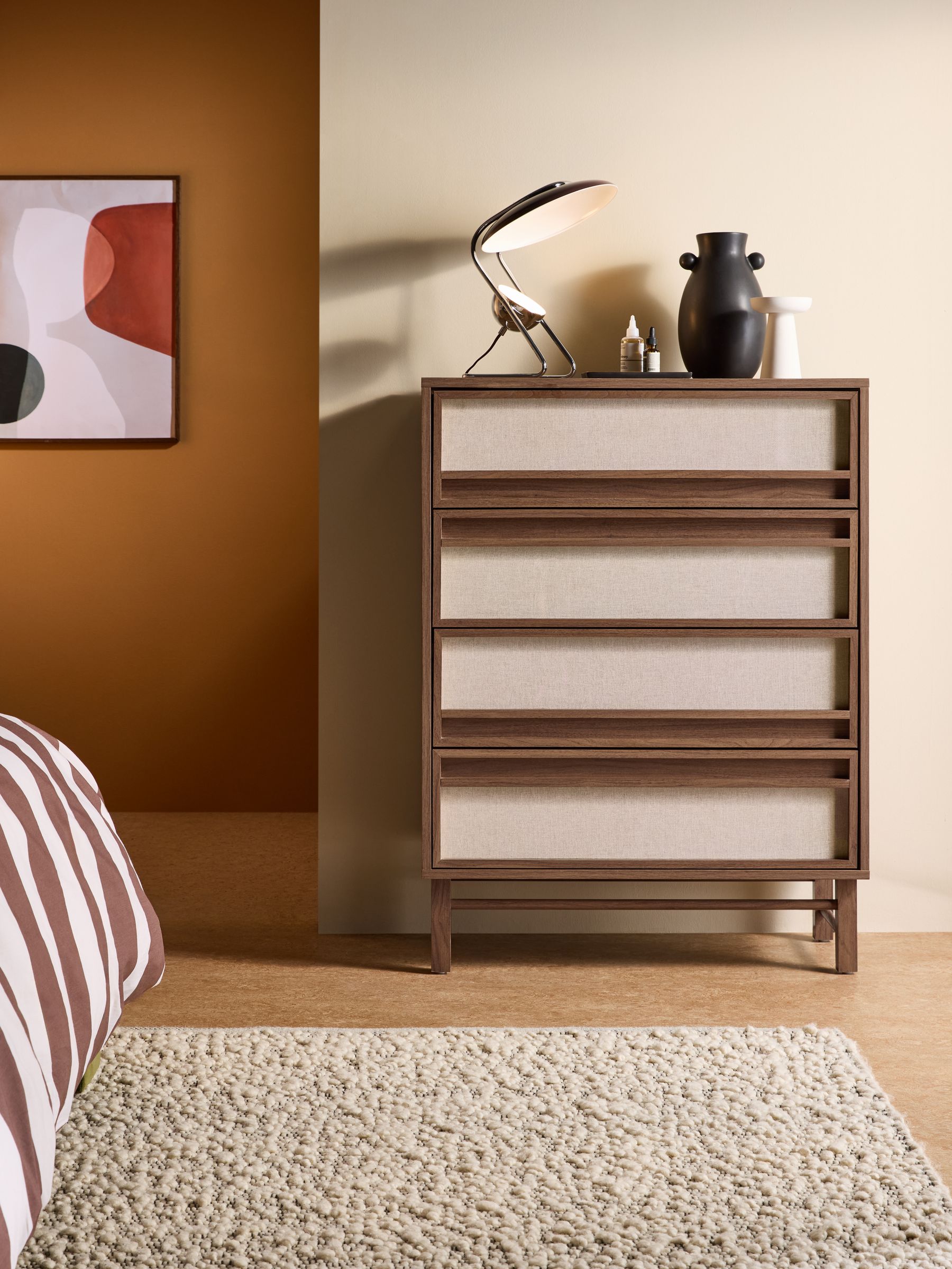 Almelo 4 Drawer Chest in Dark Wood Effect