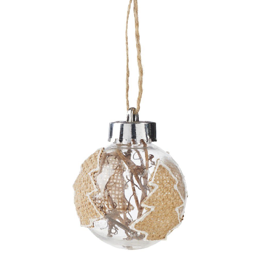 Boule de No&euml;l transparente avec timbres