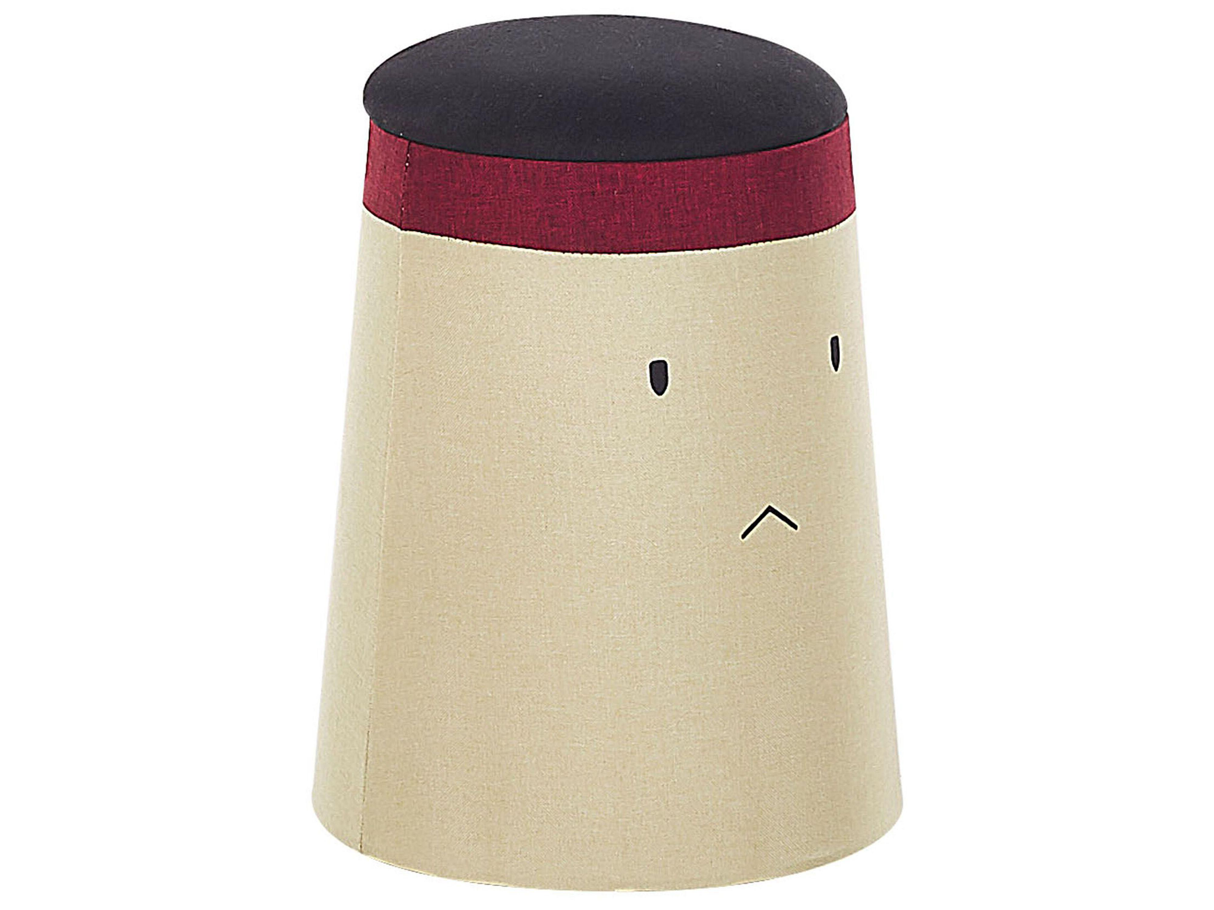 Kids Storage Pouffe SAMURAI Faux Linen Beige