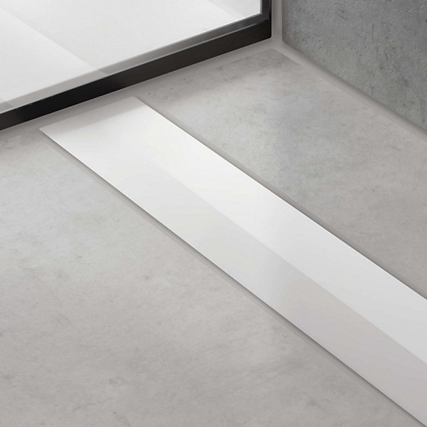 Caniveau de douche HANSGROHE RainDrain Flex 90 Blanc mat   Corps encastré standard