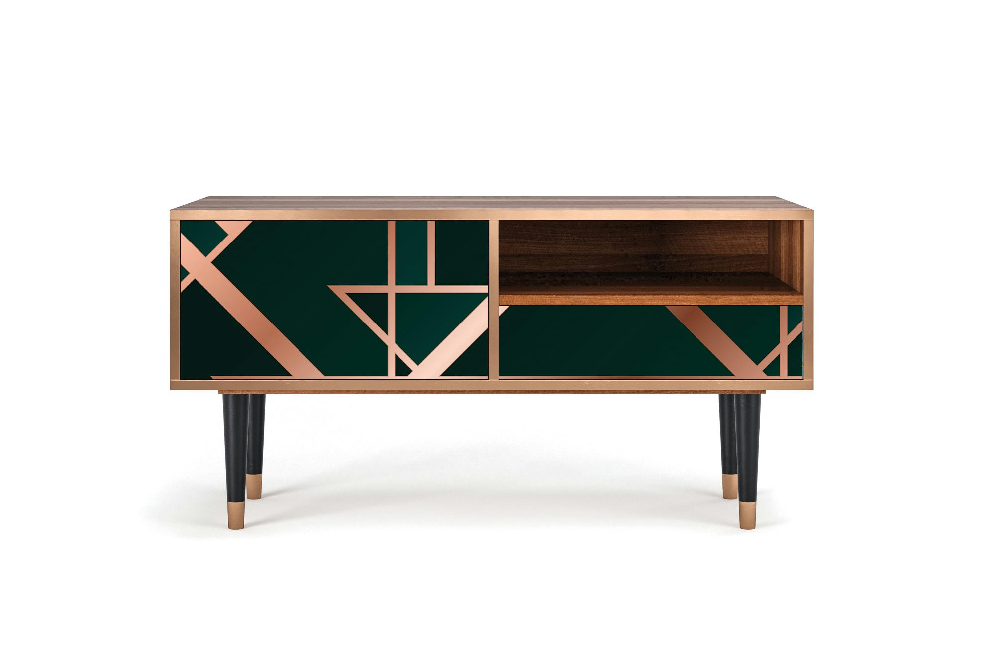 EMERALD GATSBY - Meuble TV  vert 1 tiroir et 1 porte L 115 cm
