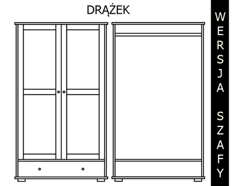 Szafa 100 cm drewniana Modern z drążkiem, kolor orzech
