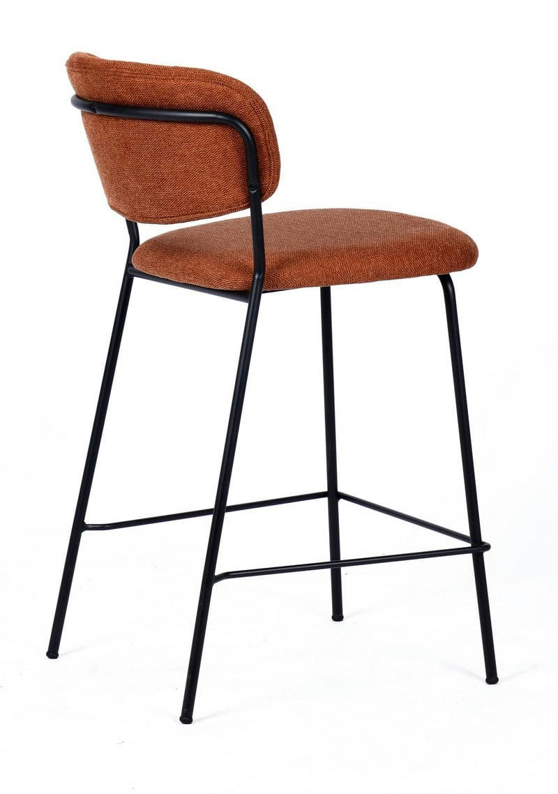 BELLAGIO - Tabouret de comptoir tissu orange