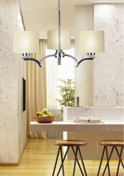 Lampa wisząca DRAGA 3x60w e27 kremowy