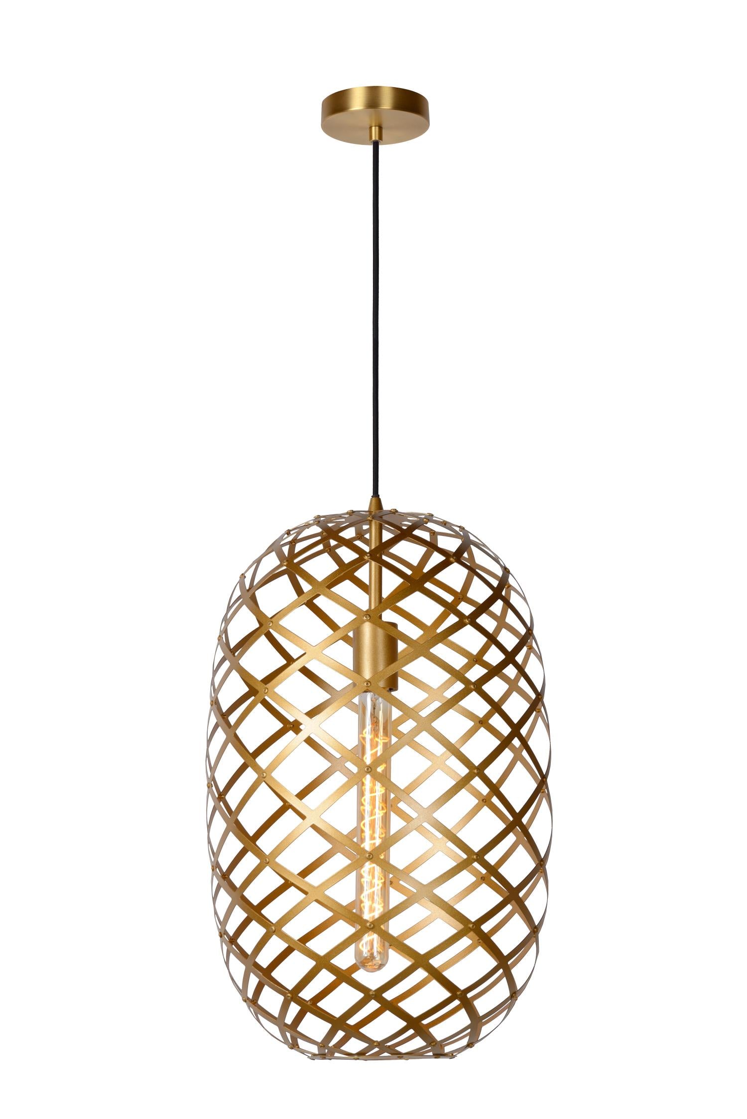Lucide WOLFRAM Hanglamp - Mat Goud   Messing