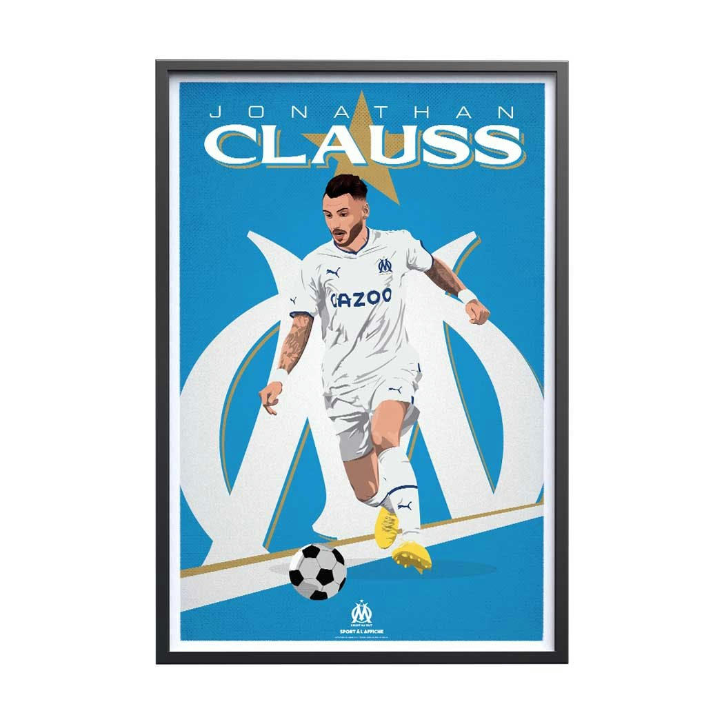 FOOT - Affiche Foot -Olympique de Marseille - Jonathan Clauss 40x60cm