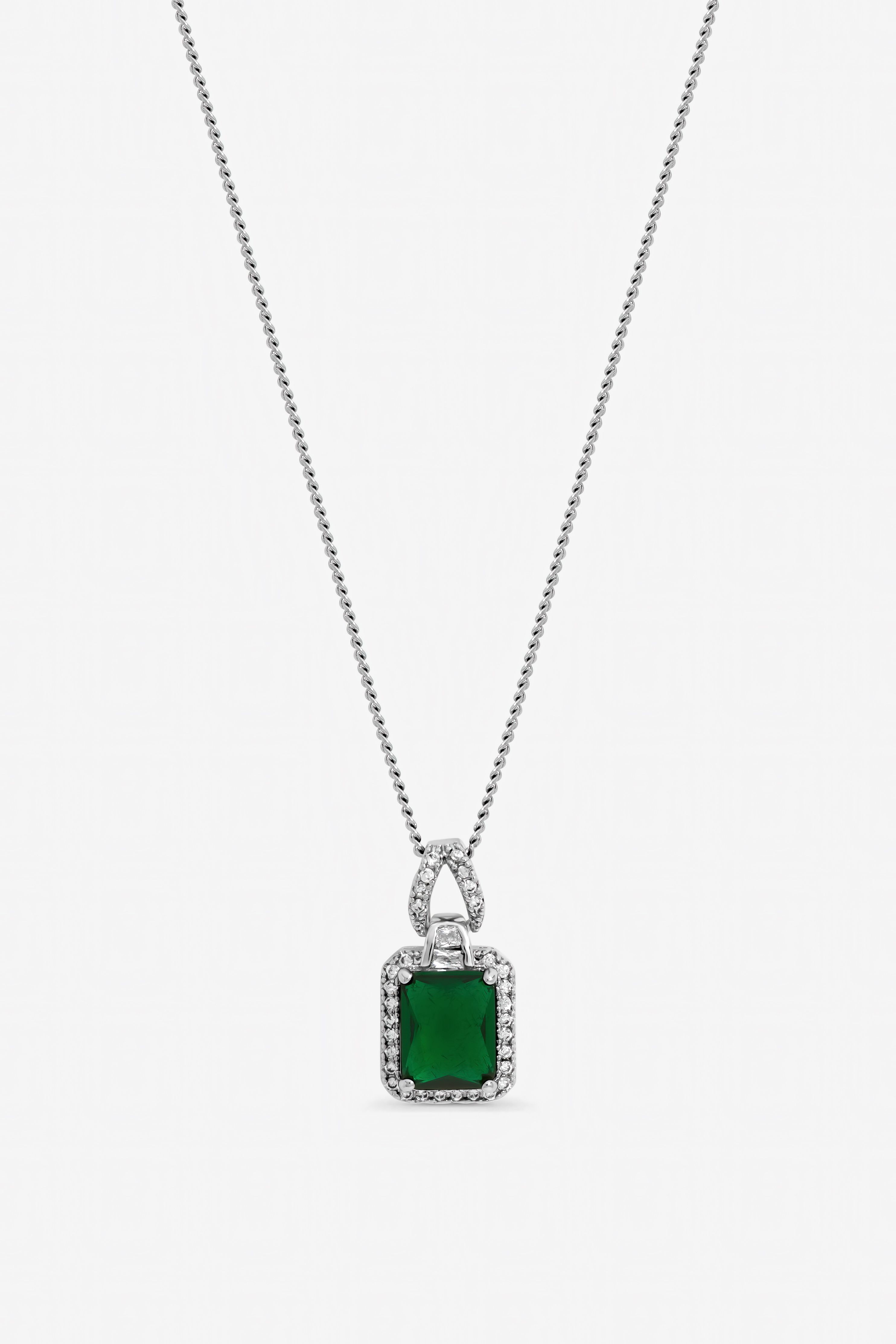 Jon Richard Cubic Zirconia Emerald Perfume Bottle Pendant