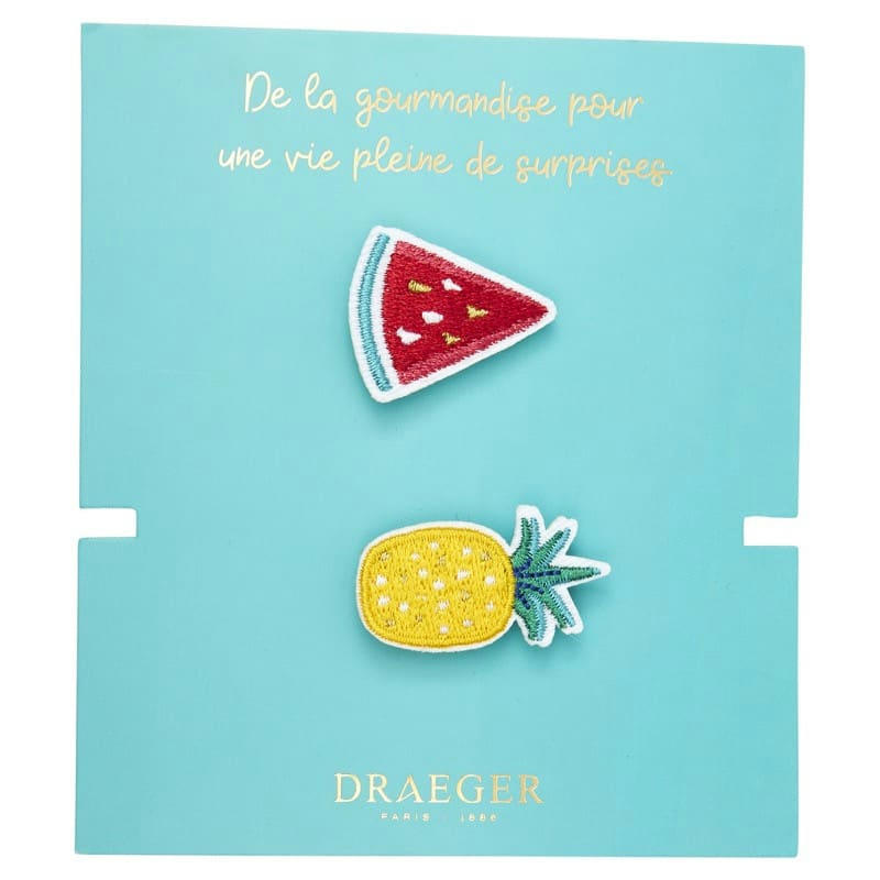 - Broche brodée ananas pastèque