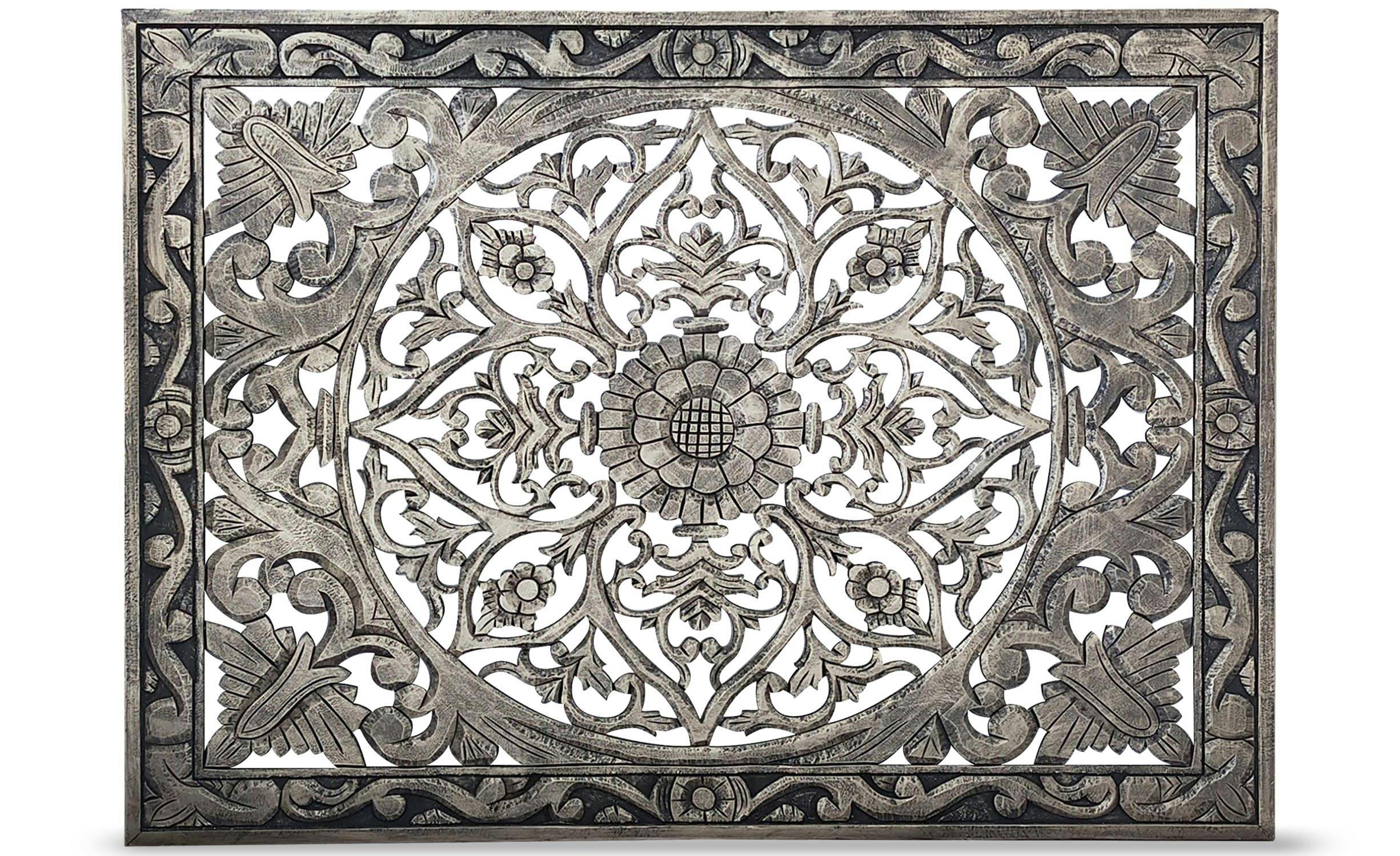 ATLAS - Tête de lit 160cm bois sculpté bronze