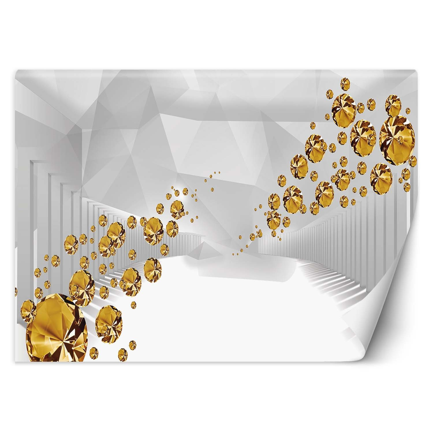 Feeby Fototapeta, Złote kamienie tunel 3D 150x105