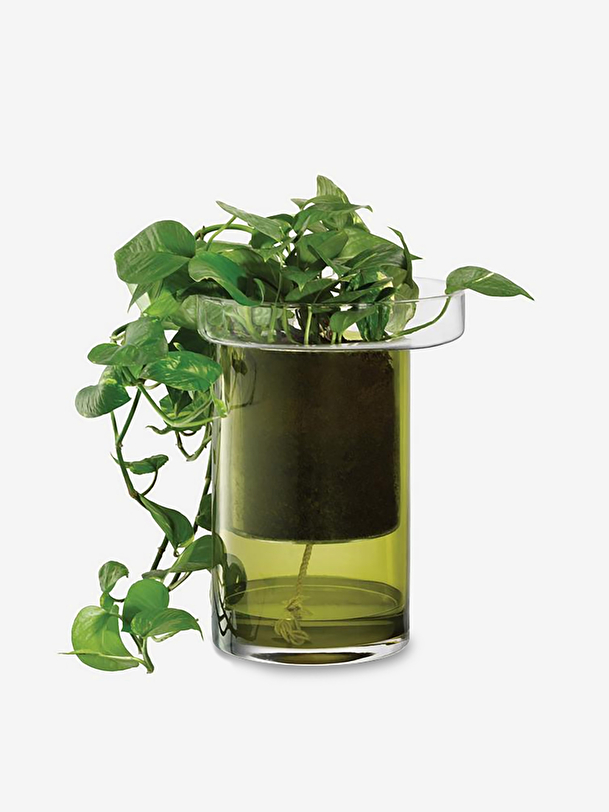 Pot plante reserve d'eau medium h27 d22 - lsa vert