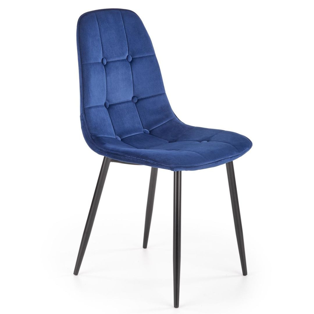 Krzesło tapicerowane K417 VELVET granatowe
