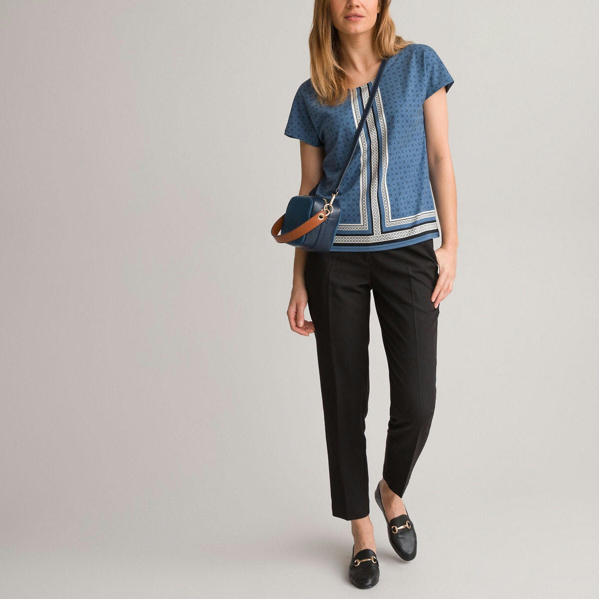 T-shirt imprimé, col rond, manches courtes