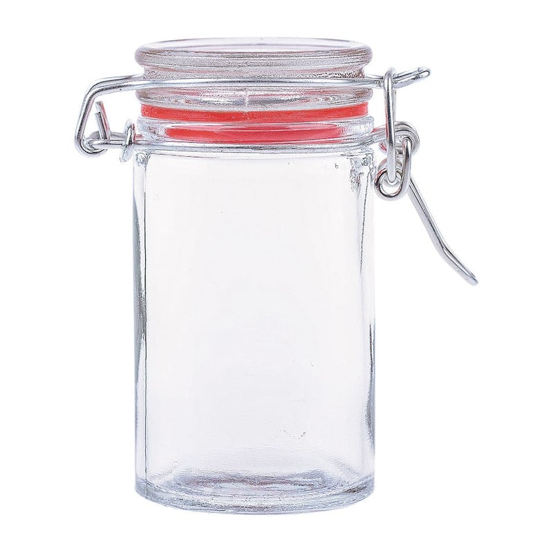 Mini voorraadpot met klemdeksel - cilinder - 70 ml