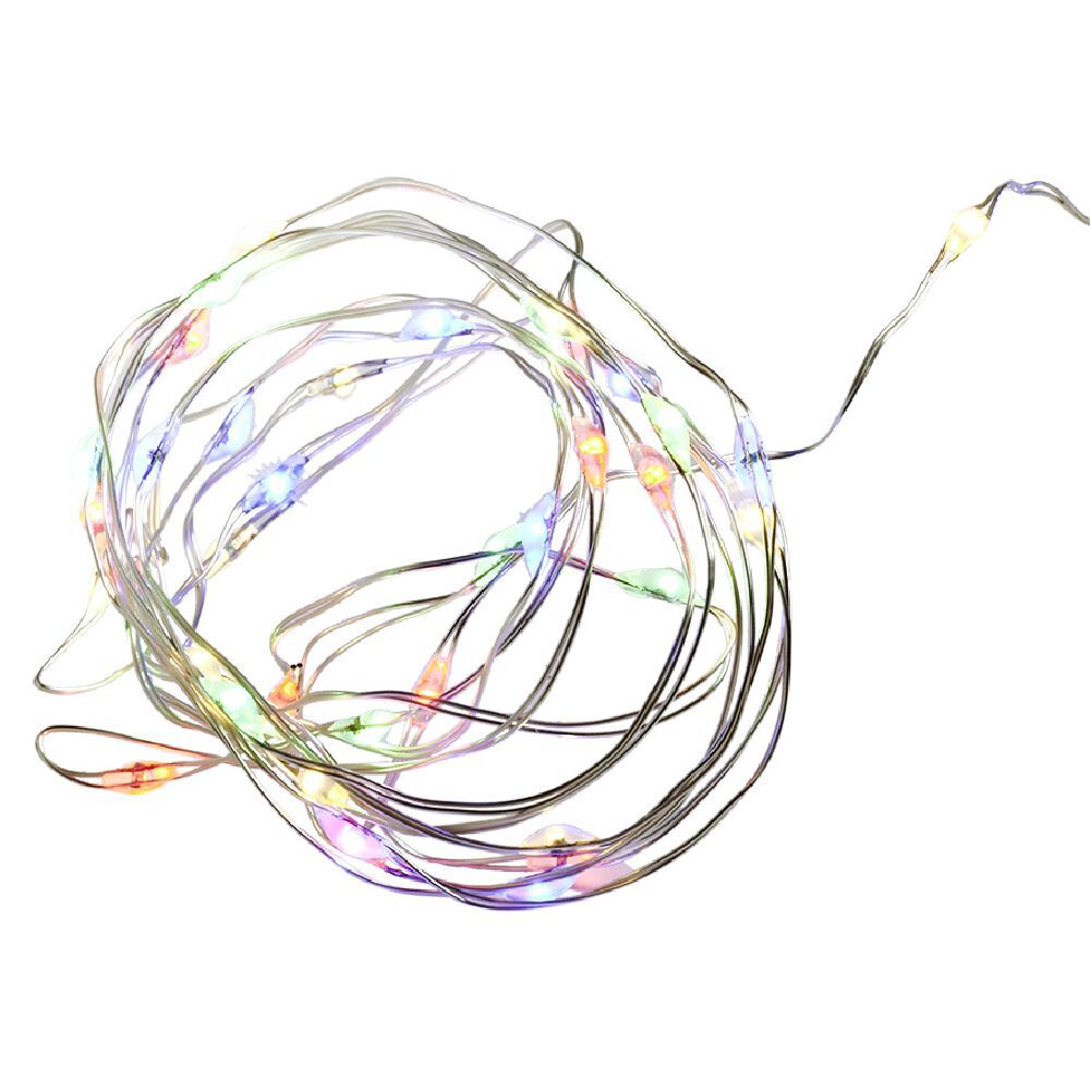 Guirlande électrique fil cuivre 40 microLED 2m d'éclairage multicolore