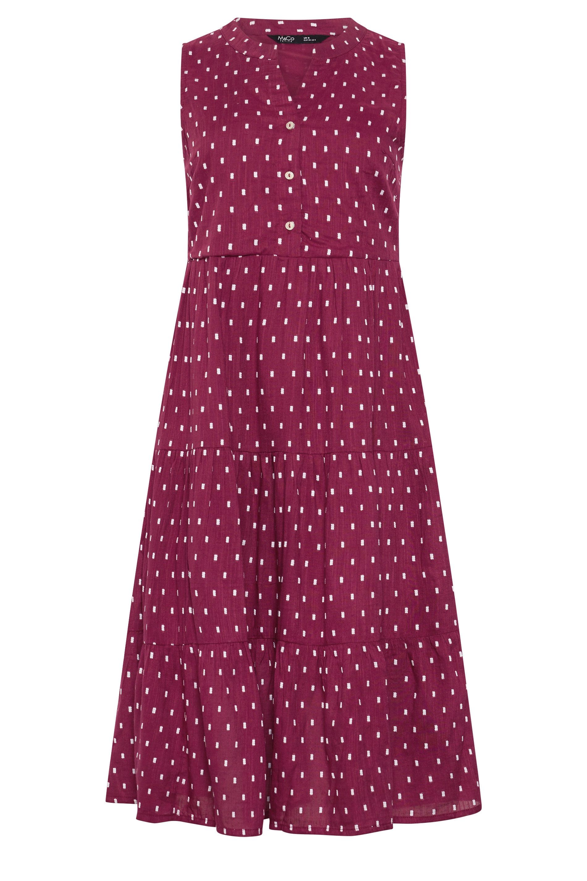 M&Co Dobby Sleeveless Tiered Midi Dress