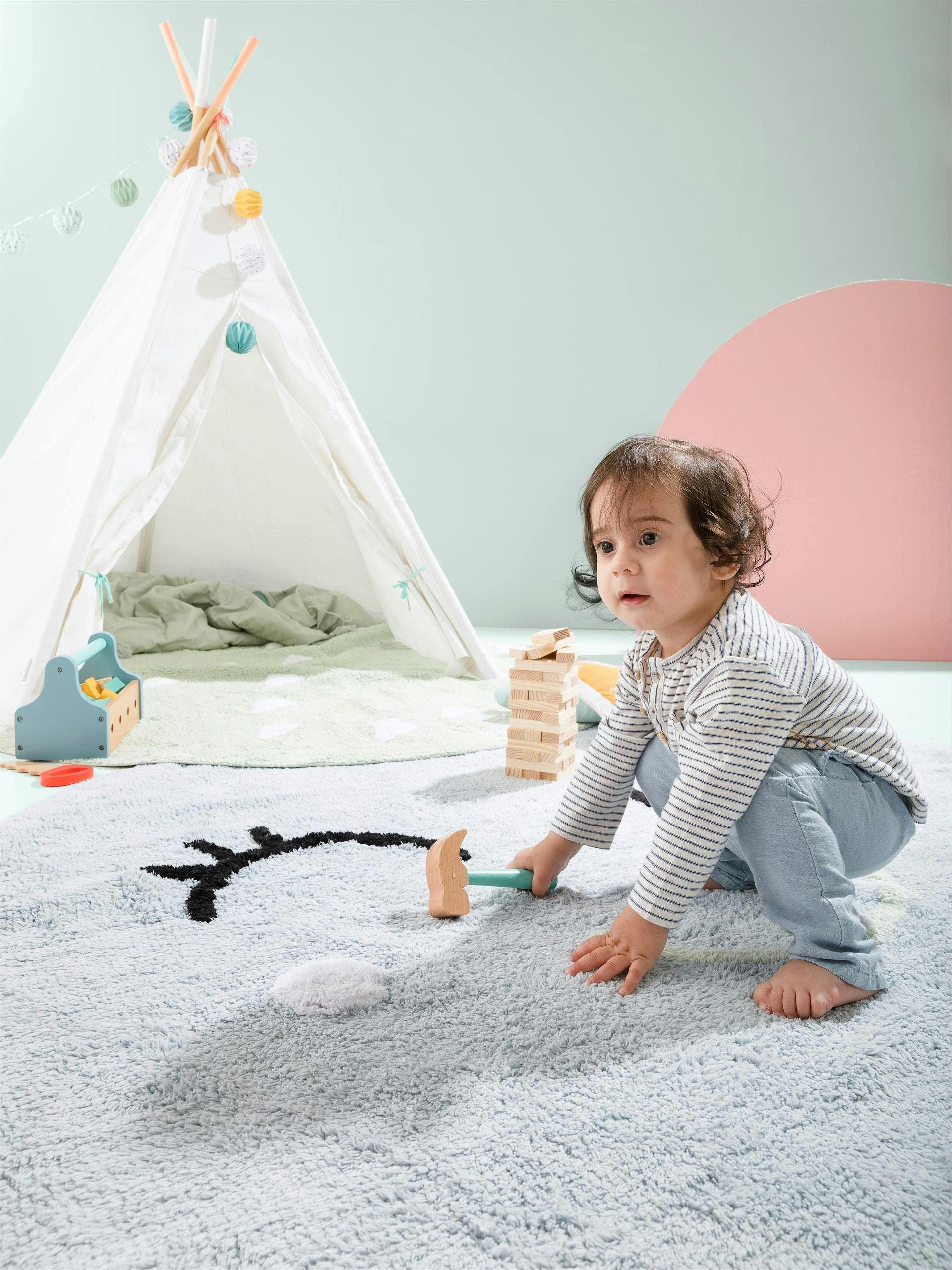 INKA - Tapis lavables pour enfants rose D 150 rond