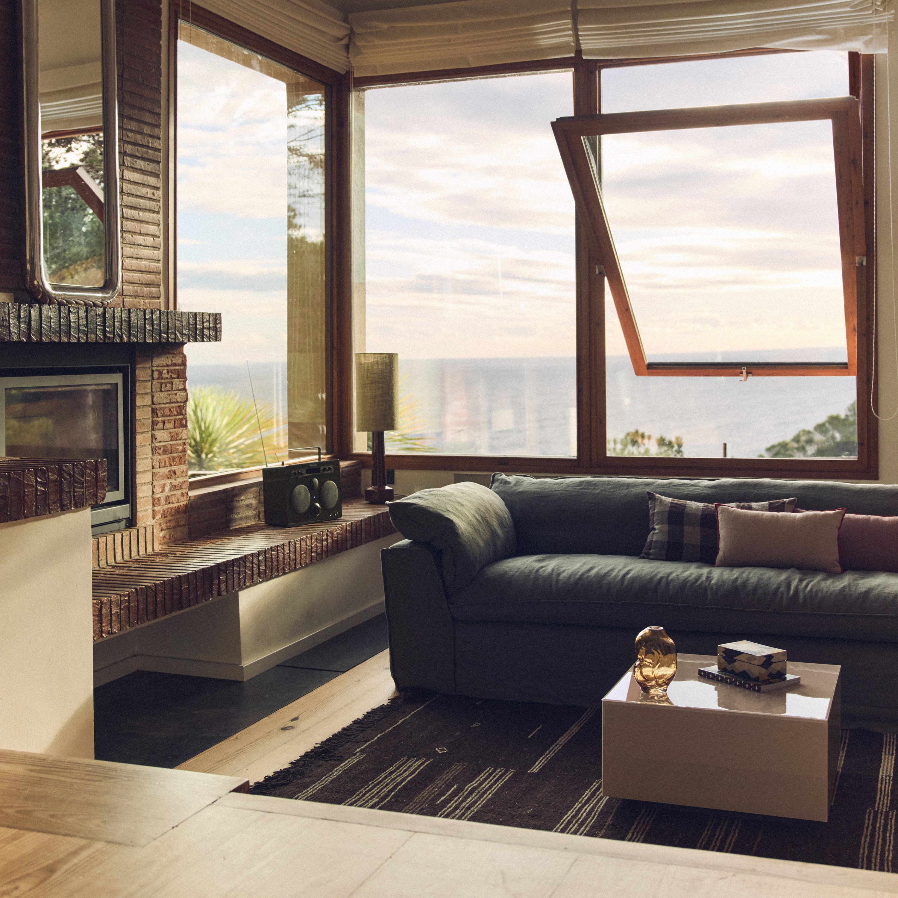 HKliving Nomad 2-zitsbank - Linnen - Army Green