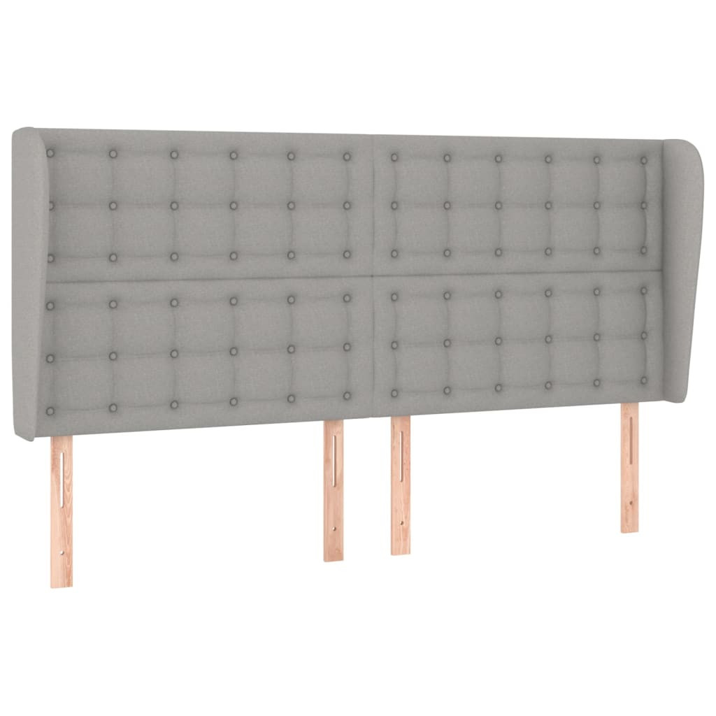 Wezgłowie Szary 203 x 23 x 118/128 cm Tkanina vidaXL