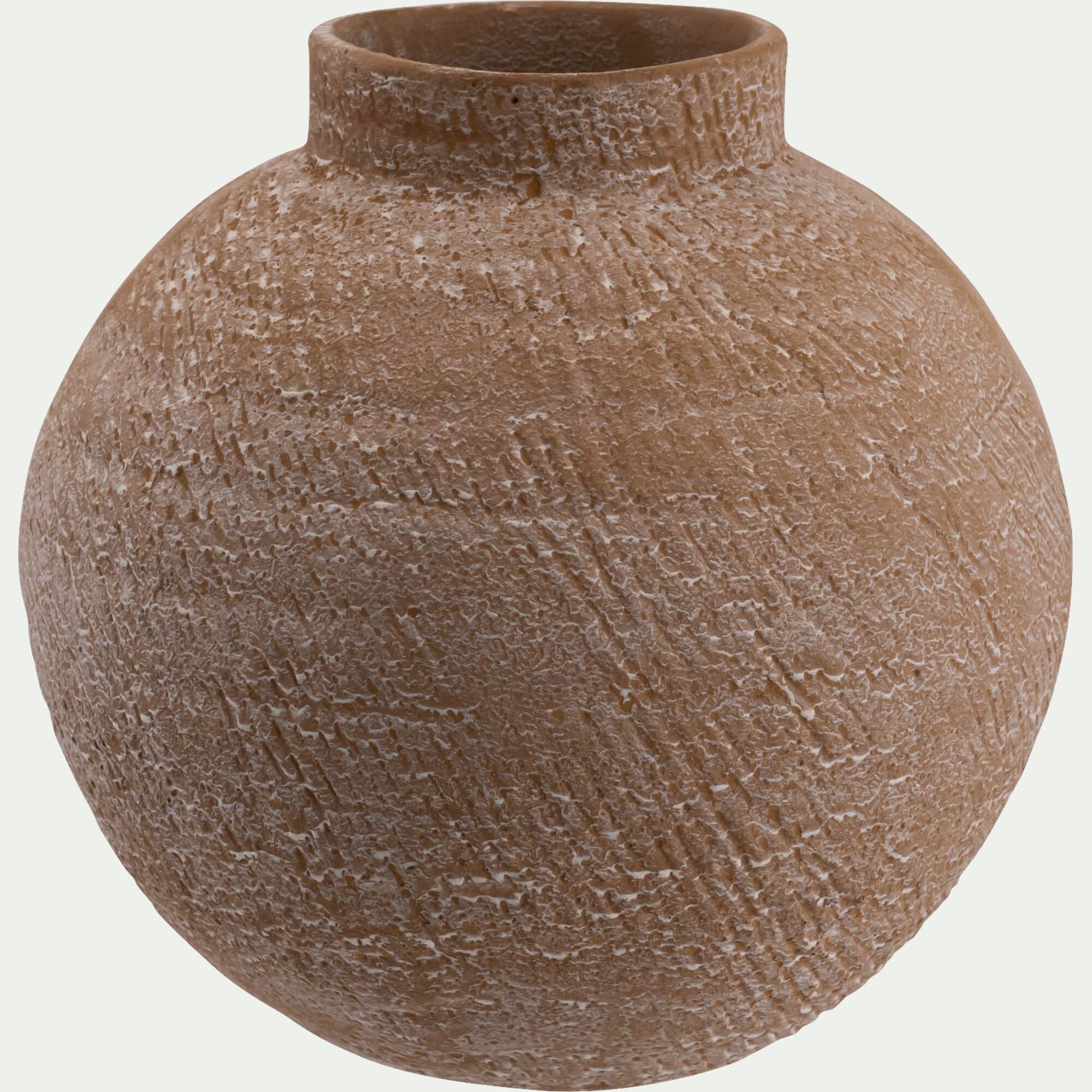 CARAMY - Vase boule en aluminium H20cm - marron