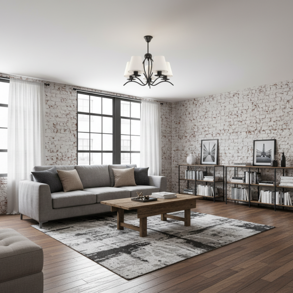 Lampa sufitowa czarna do salonu EDYLIT loft 5xE27 RAMONA NEGRO 12-320