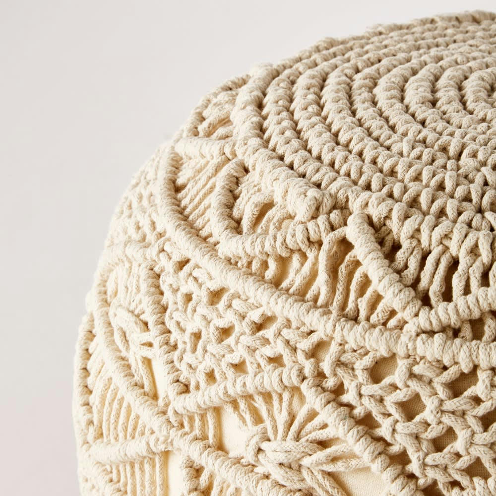 SARRIA - Pouf en coton macramé