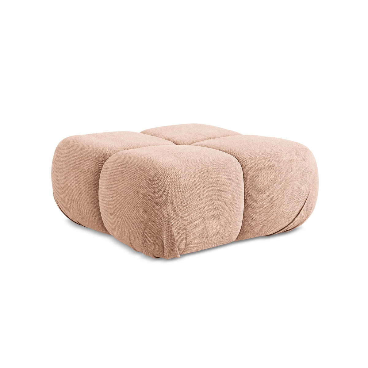 LaMiaSofa Poef Sanremo - chenille stof - perzik - 95x95x41