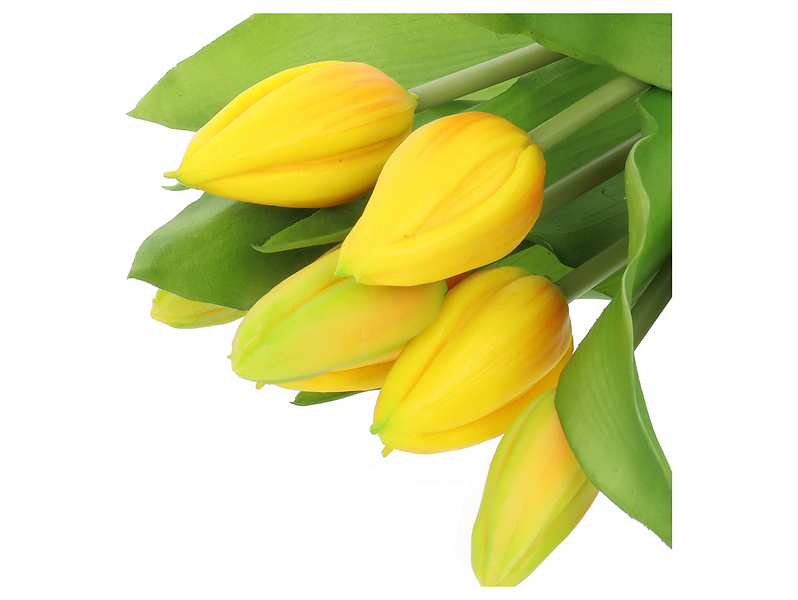 Bukiet tulipanów 29 cm 7 szt. gumowane żółte