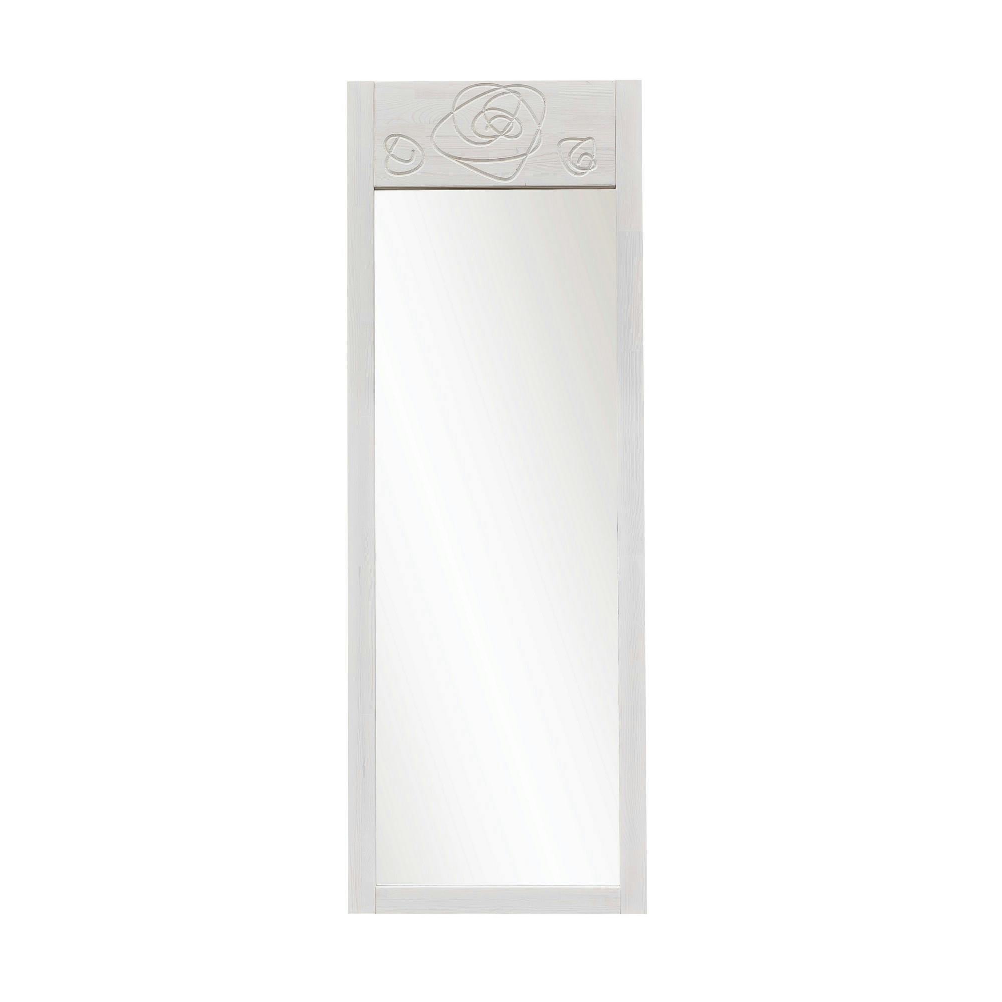 Miroir vertical blanc - motif rose HILO