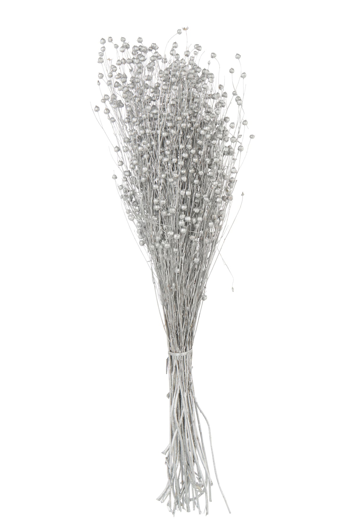 J-Line decoratie tak droogbloemen - riet - zilver