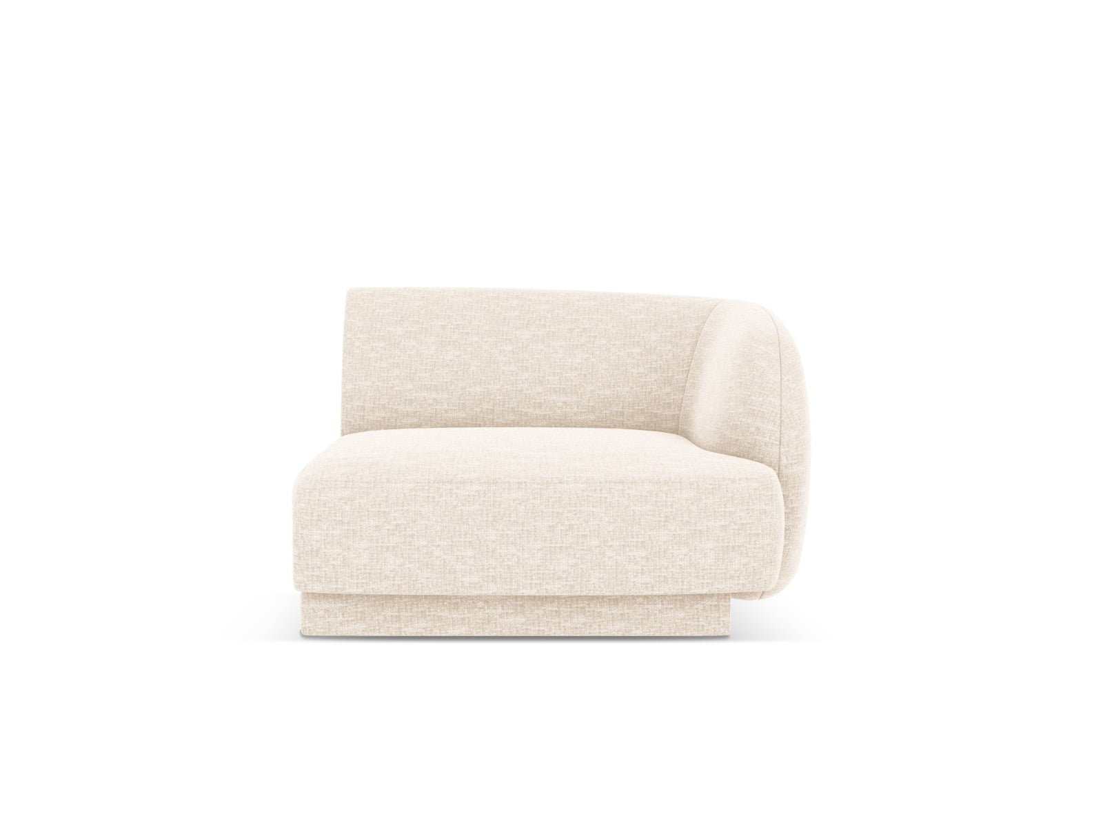 Micadoni rechter module Miley structurele stof ivoor - 90x90x70cm