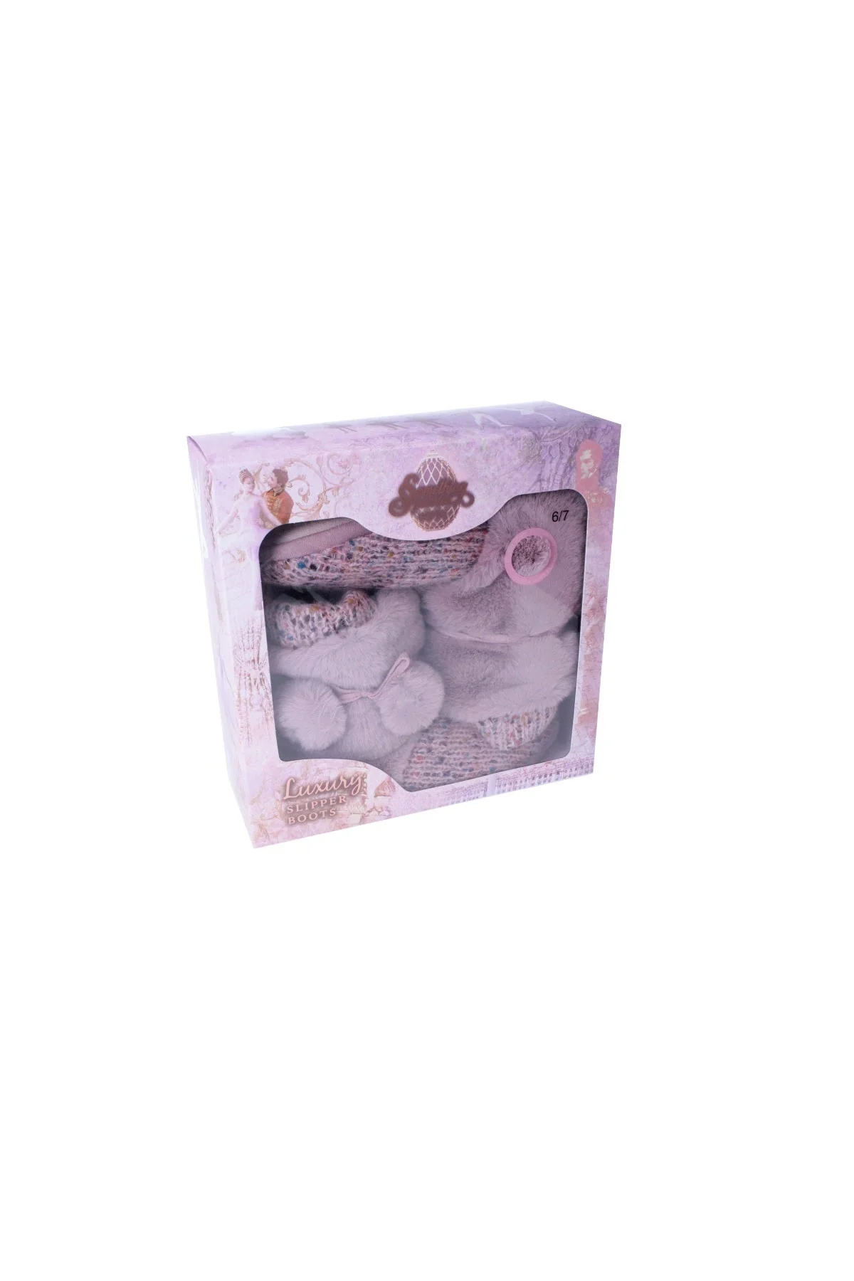 Pink Slouchy Knit Slipper Booties