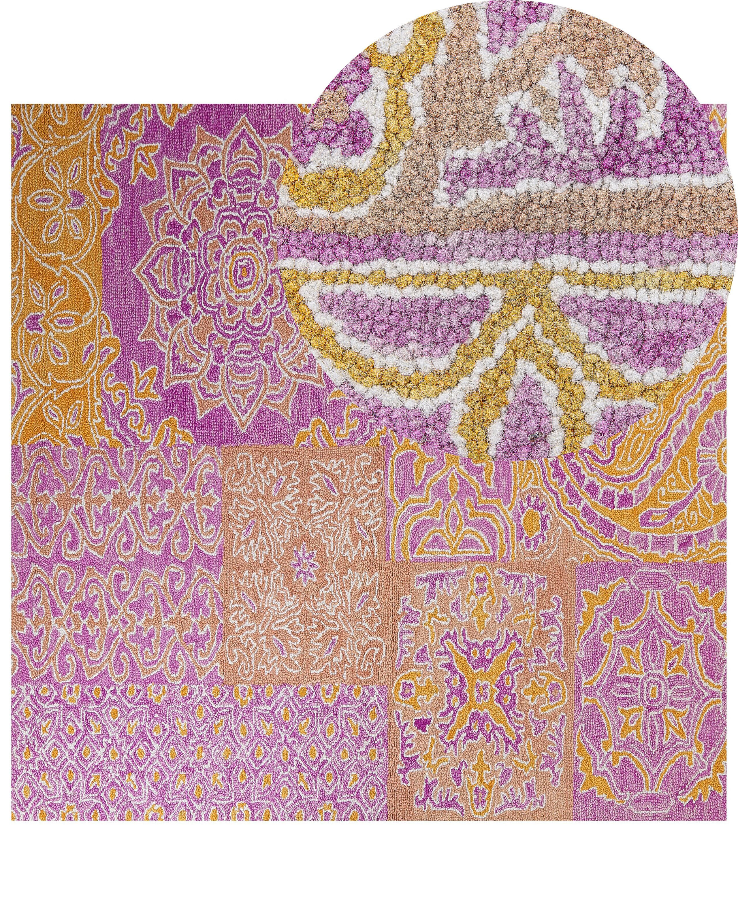 Dywan orientalny vintage 200x200 cm wielokolorowy