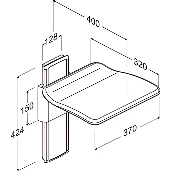 Klappsitz »PLUS«, manuell höhenverstellbar, Aluminium/Duroplast