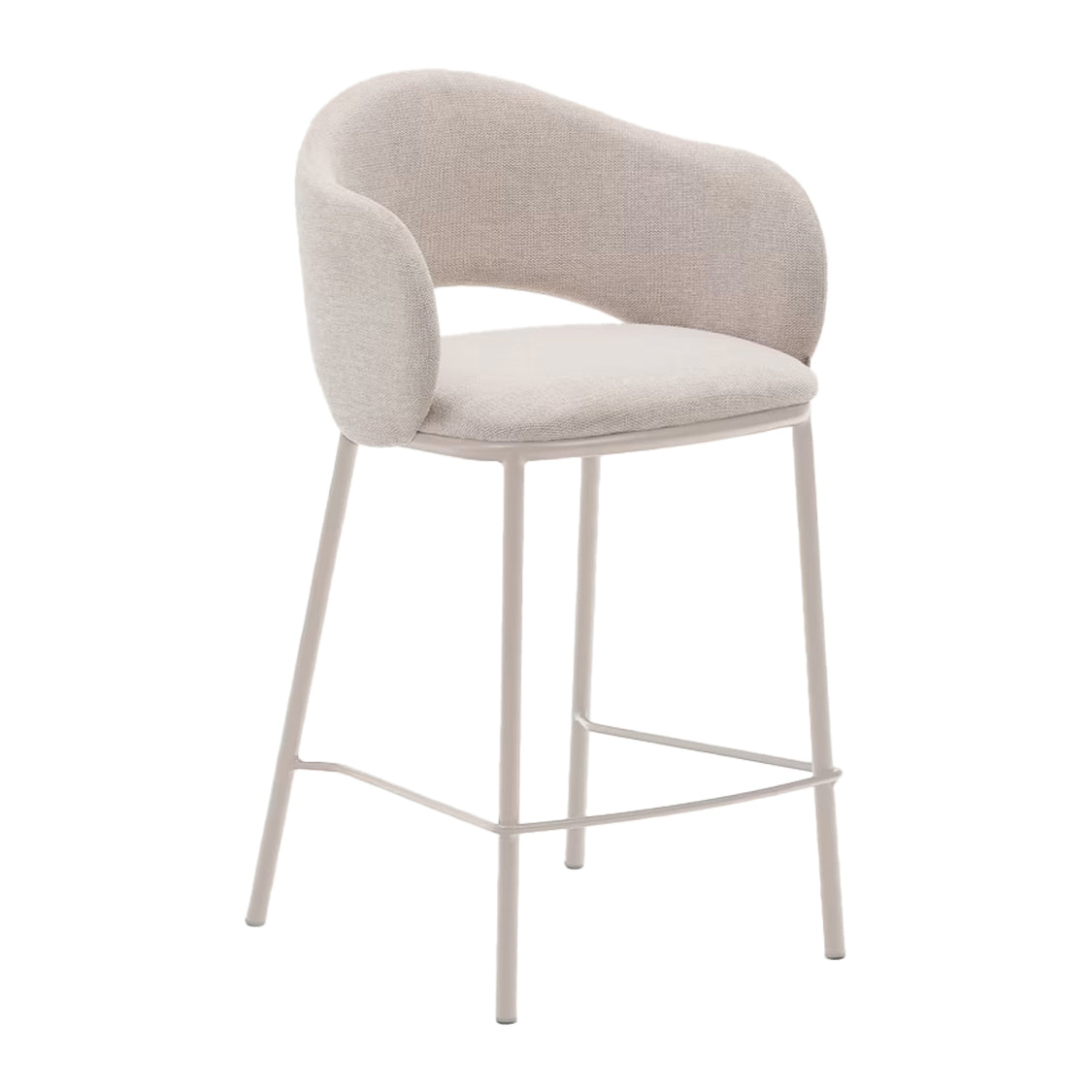 Kave Home Maina Barkruk - Chenille - Beige